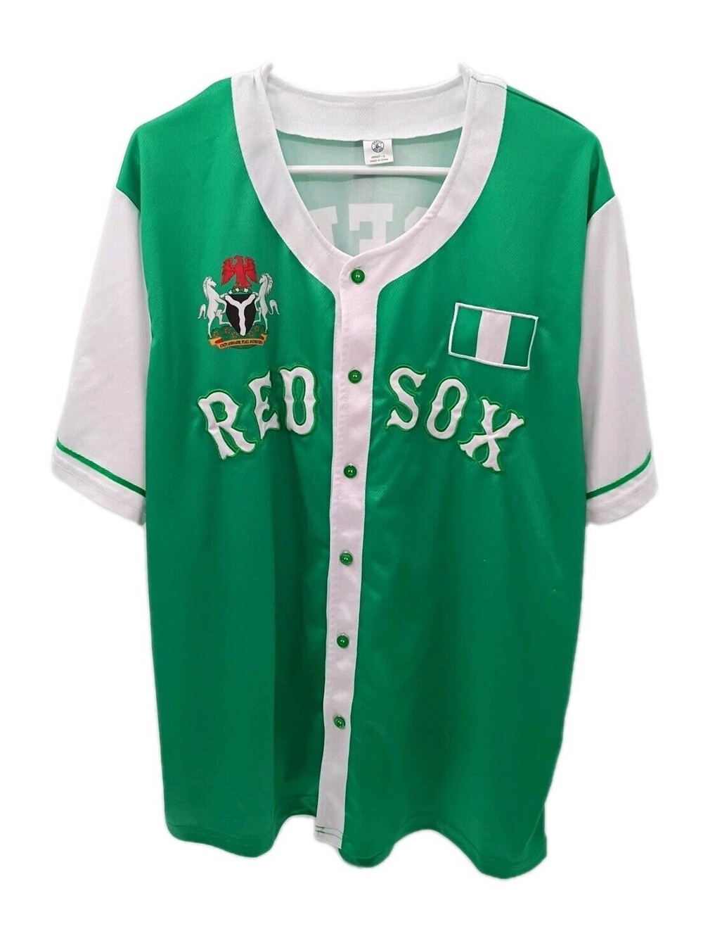 Boston Red Sox Jersey Mens Large Green 2025 Nigeria Celebration Giveaway MLB